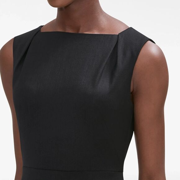 EUC MM Lafleur The Ryann Dress Jet Twill Sheath Dress Jet Black  Size 4 - Picture 3 of 13